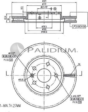 Ashuki P330-134 - Гальмівний диск autozip.com.ua