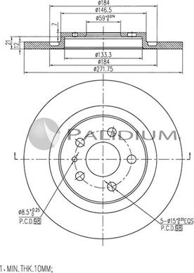 Ashuki P330-136 - Гальмівний диск autozip.com.ua