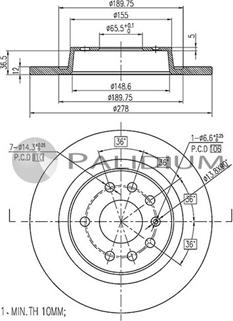 Ashuki P331-049 - Гальмівний диск autozip.com.ua