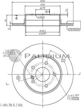 Ashuki P331-061 - Гальмівний диск autozip.com.ua