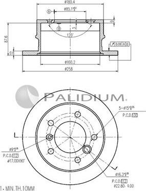 Ashuki P331-068 - Гальмівний диск autozip.com.ua