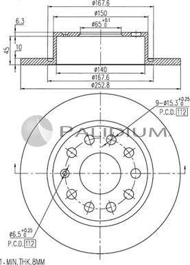 Ashuki P331-001 - Гальмівний диск autozip.com.ua