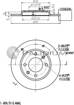 Ashuki P331-010 - Гальмівний диск autozip.com.ua