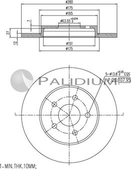 Ashuki P331-018 - Гальмівний диск autozip.com.ua