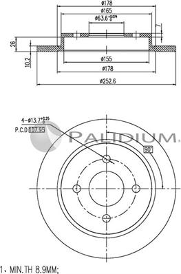 Ashuki P331-013 - Гальмівний диск autozip.com.ua