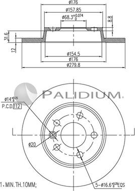 Ashuki P331-012 - Гальмівний диск autozip.com.ua