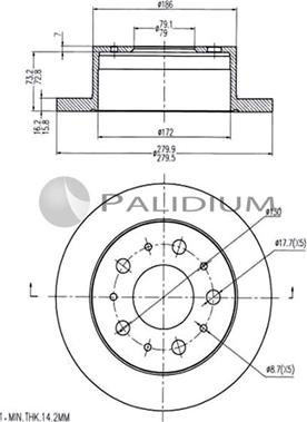 Ashuki P331-024 - Гальмівний диск autozip.com.ua