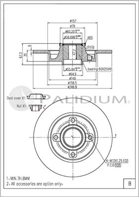 Ashuki P331-026 - Гальмівний диск autozip.com.ua