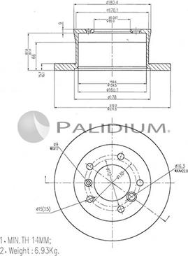 Ashuki P331-077 - Гальмівний диск autozip.com.ua