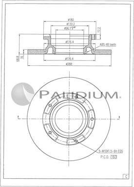 Ashuki P331-130 - Гальмівний диск autozip.com.ua