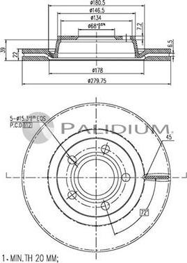 Ashuki P333-002 - Гальмівний диск autozip.com.ua