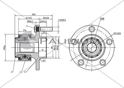 Ashuki PAL6-2013 - Комплект підшипника маточини колеса autozip.com.ua