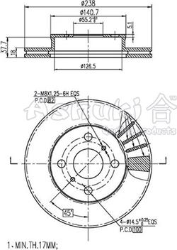 Ashuki T601-08 - Гальмівний диск autozip.com.ua