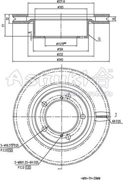 Ashuki T603-45 - Гальмівний диск autozip.com.ua