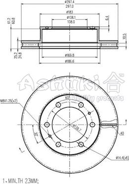 Ashuki T603-40 - Гальмівний диск autozip.com.ua