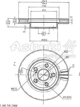 Ashuki T603-83 - Гальмівний диск autozip.com.ua