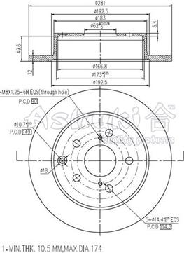 Ashuki T603-35 - Гальмівний диск autozip.com.ua