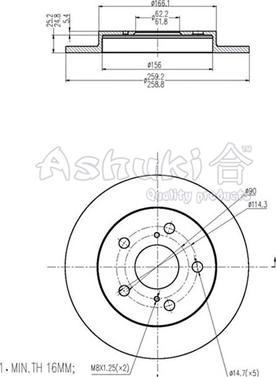 Ashuki T603-30 - Гальмівний диск autozip.com.ua