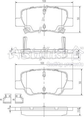 Ashuki T114-45 - Гальмівні колодки, дискові гальма autozip.com.ua