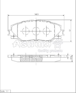 Ashuki T113-15 - Гальмівні колодки, дискові гальма autozip.com.ua