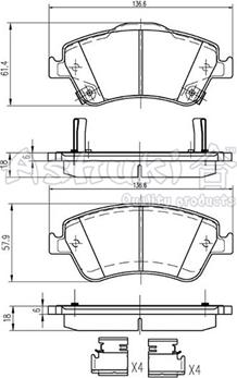 Ashuki T112-95 - Гальмівні колодки, дискові гальма autozip.com.ua