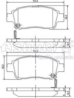 Ashuki T112-75 - Гальмівні колодки, дискові гальма autozip.com.ua