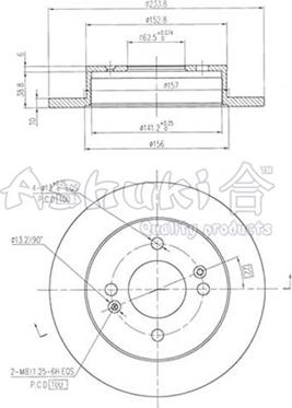 Ashuki Y089-48 - Гальмівний диск autozip.com.ua