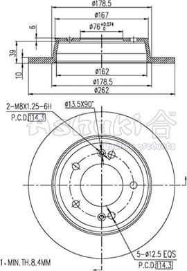 Ashuki Y089-57 - Гальмівний диск autozip.com.ua