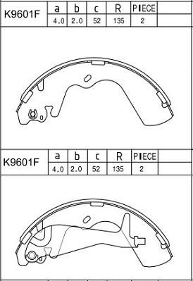 Asimco K9601F - Комплект гальм, барабанний механізм autozip.com.ua