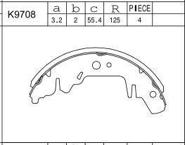 Asimco K9708 - Комплект гальм, барабанний механізм autozip.com.ua