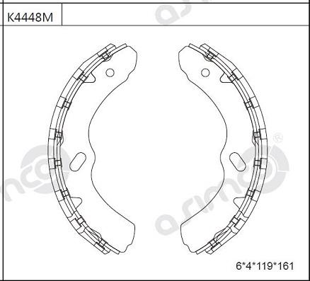 Asimco K4448M - Комплект гальм, барабанний механізм autozip.com.ua