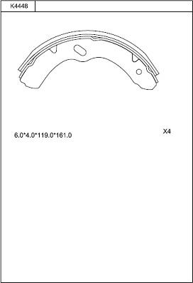 Asimco K4448 - Комплект гальм, барабанний механізм autozip.com.ua