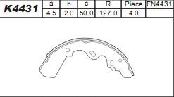 Asimco K4431 - Комплект гальм, барабанний механізм autozip.com.ua