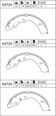 Asimco K4724 - Комплект гальм, барабанний механізм autozip.com.ua