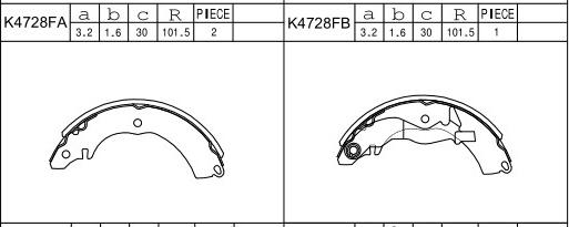 Asimco K4728F - Комплект гальм, барабанний механізм autozip.com.ua