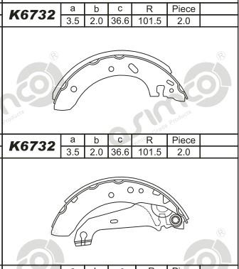 Asimco K6732 - Комплект гальм, барабанний механізм autozip.com.ua