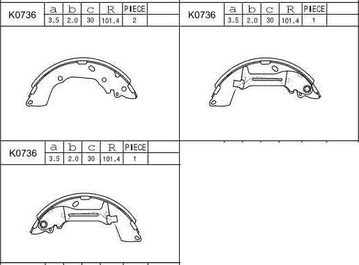 Asimco K0736 - Комплект гальм, барабанний механізм autozip.com.ua