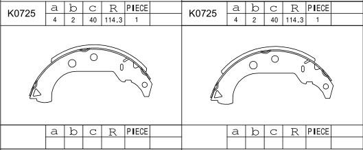 Asimco K0725 - Комплект гальм, барабанний механізм autozip.com.ua