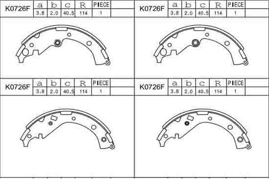 Asimco K0726F - Комплект гальм, барабанний механізм autozip.com.ua