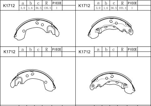 Asimco K1712 - Комплект гальм, барабанний механізм autozip.com.ua