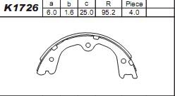 Asimco K1726 - Комплект гальм, барабанний механізм autozip.com.ua