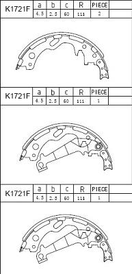 Asimco K1721F - Комплект гальм, барабанний механізм autozip.com.ua