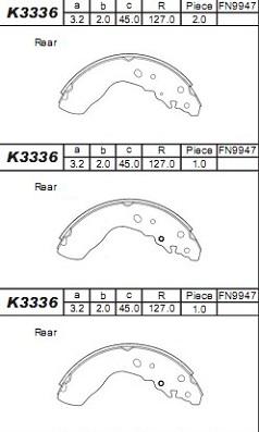 Asimco K3336 - Комплект гальм, барабанний механізм autozip.com.ua