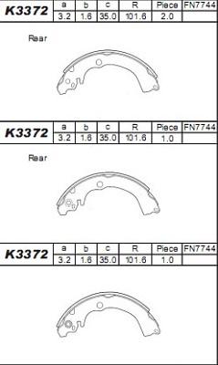 Asimco K3372 - Комплект гальм, барабанний механізм autozip.com.ua