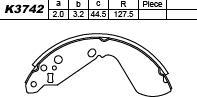 Asimco K3742 - Комплект гальм, барабанний механізм autozip.com.ua