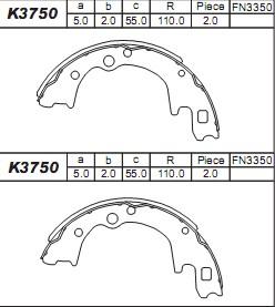 Asimco K3750 - Комплект гальм, барабанний механізм autozip.com.ua