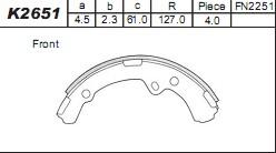 Asimco K2651 - Комплект гальм, барабанний механізм autozip.com.ua