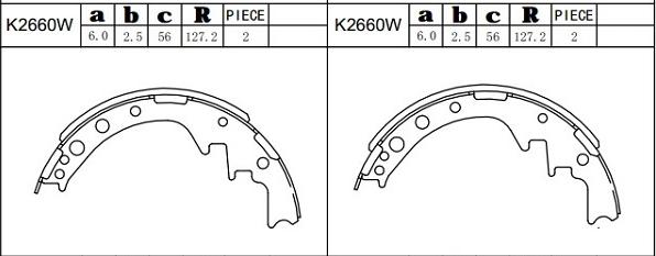 Asimco K2660W - Комплект гальм, барабанний механізм autozip.com.ua