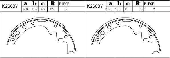 Asimco K2660Y - Комплект гальм, барабанний механізм autozip.com.ua