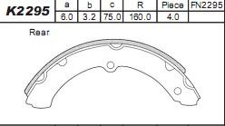 Asimco K2295 - Комплект гальм, барабанний механізм autozip.com.ua